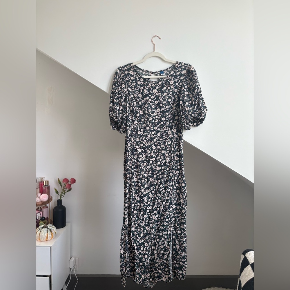 Floral Dress XL Keyhole Back